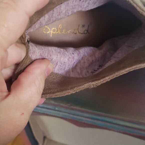 Cute Splendid Taupe Suede Leather Slouchy Boots Sz 7.5M - Picture 8 of 9